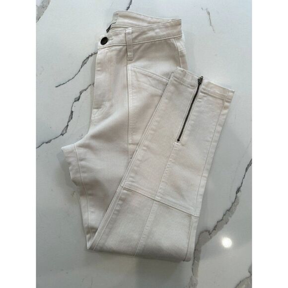 Joie Emersyn Utilitarian Jeans in White Sand Size 27 - Picture 3 of 5